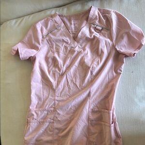 Light Pink V-Neck Scrub Top
